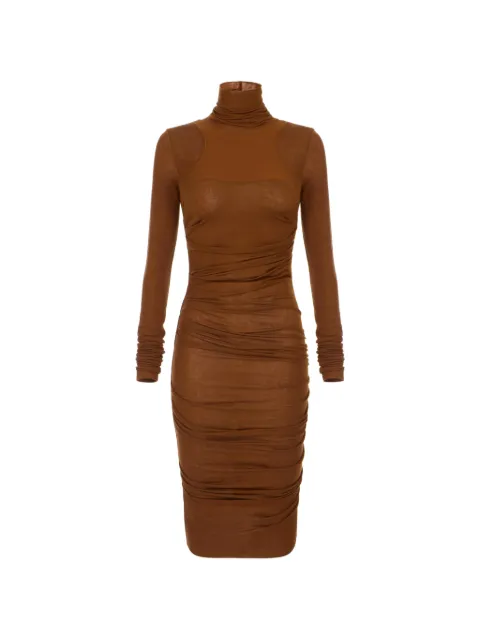 Elisabetta Franchi long-sleeves midi dress Brown AB02B66E2