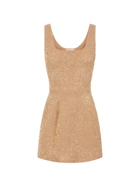 Elisabetta Franchi knit mini dress with sequins Gold AM11A66E2
