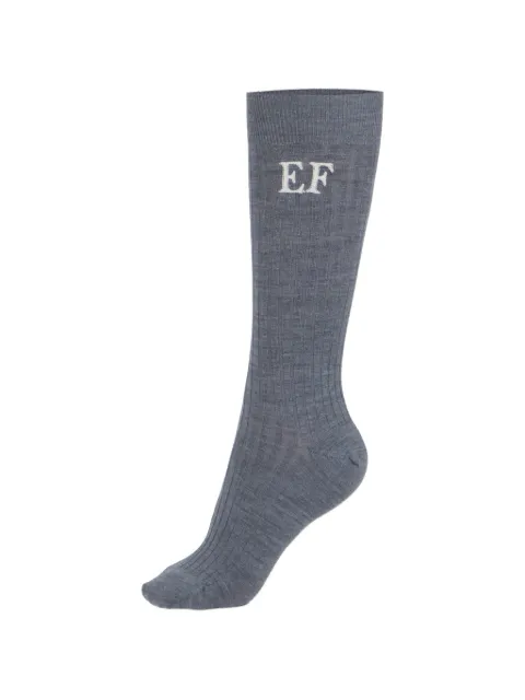 Elisabetta Franchi stretch wool socks with logo Grey CZ11A67E2