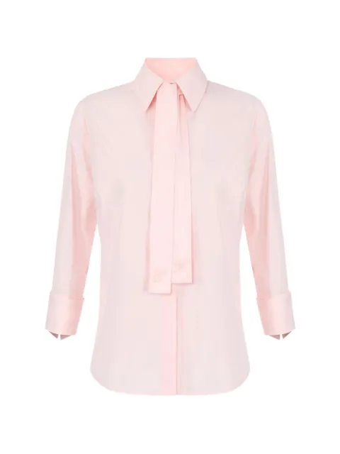 Elisabetta Franchi cotton shirt with sashes Pink CA18366E2
