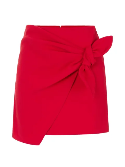 Elisabetta Franchi lightweight crêpe miniskirt with bow Red GO19966E2