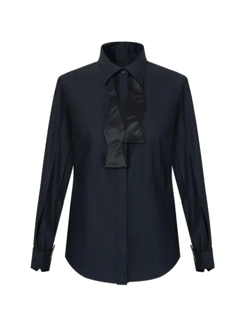 Elisabetta Franchi cotton shirt with bow tie Black CA17367E2