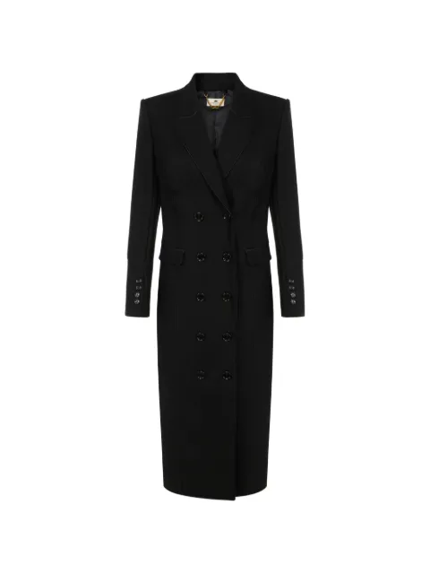 Elisabetta Franchi coat in double layer crêpe fabric Black CP00666E2