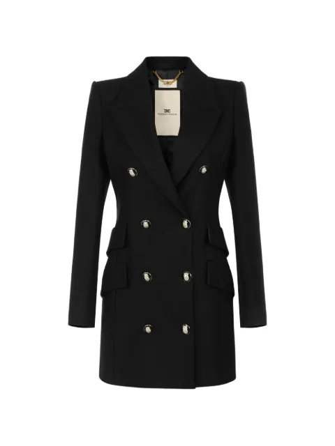 Elisabetta Franchi coat in double layer crêpe fabric Black CP00566E2