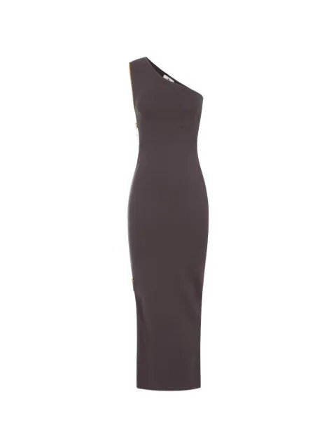 Elisabetta Franchi Red Carpet knit dress with zip Brown AM07B66E2