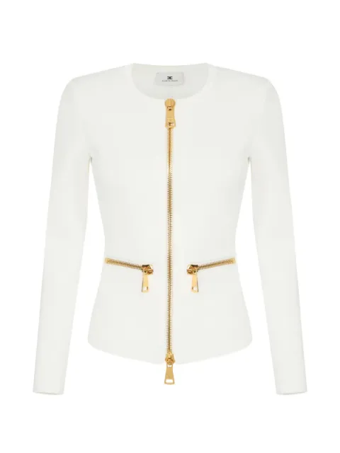 Elisabetta Franchi cardigan in knit fabric with zip White MK68B66E2