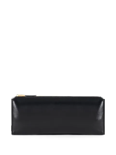 Elisabetta Franchi patent-effect clutch bag Black BS12A66E2