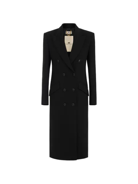 Elisabetta Franchi coat in double layer crêpe fabric Black CP00866E2