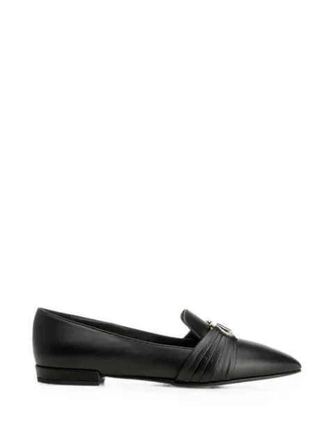 Ferragamo Gancini plaque leather loafers Black 01M040