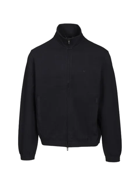 Emporio Armani full-zip textured sweater Blue EM006320