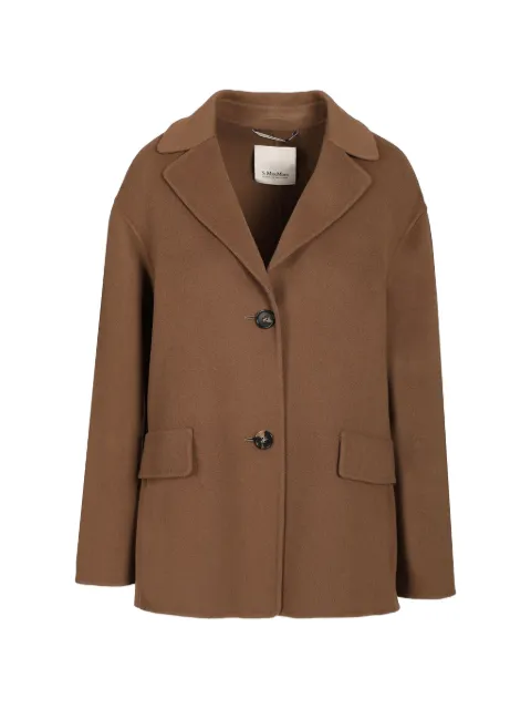 'S Max Mara V-neck single-breasted wool jacket Brown 2629046041600
