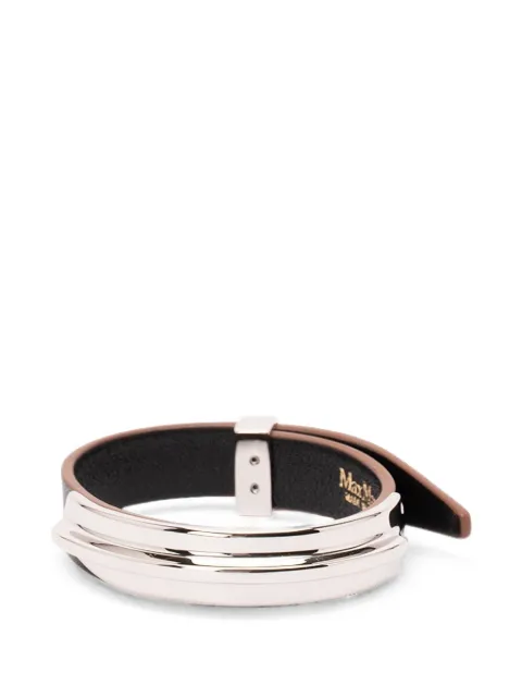 Max Mara Agiate leather bracelet Silver 2624756141