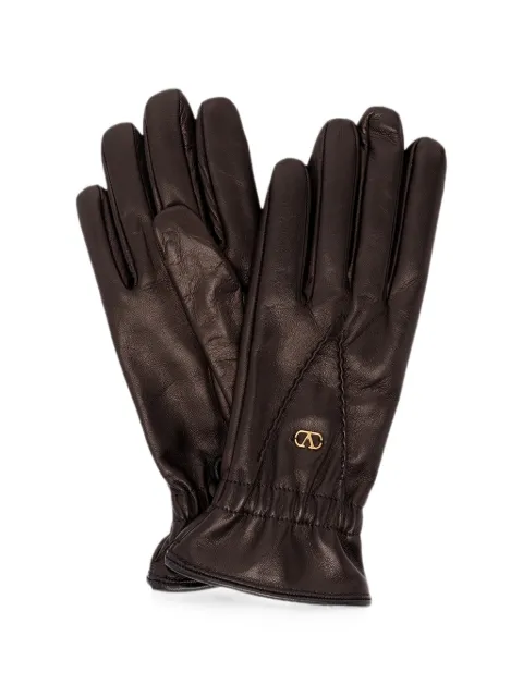 Valentino Garavani VLogo signature leather gloves Brown WGDA57CZV