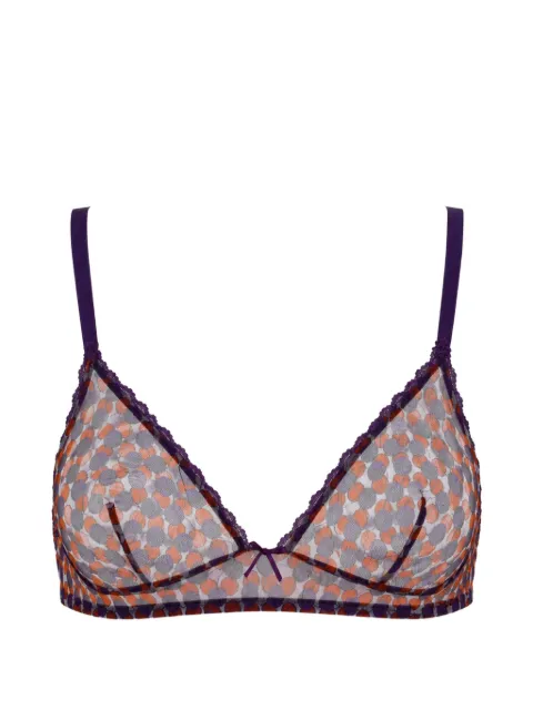 Laura Urbinati geometric-print tulle bra Purple I5R06RC