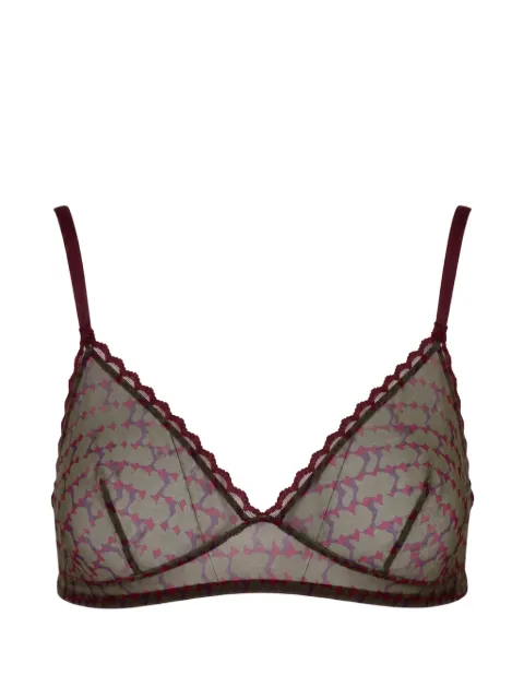 Laura Urbinati patterned tulle bra Red I2R05RM