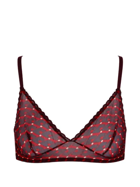 Laura Urbinati geometric-print sheer bra Red I3R05RS