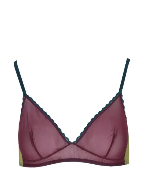 Laura Urbinati sheer lace-trim bra Purple I4R05RM