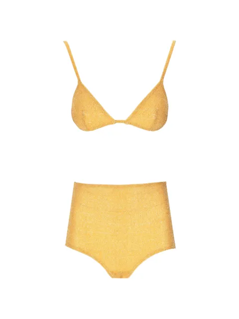 Laura Urbinati metallic-effect triangle bra Yellow I7R06LX