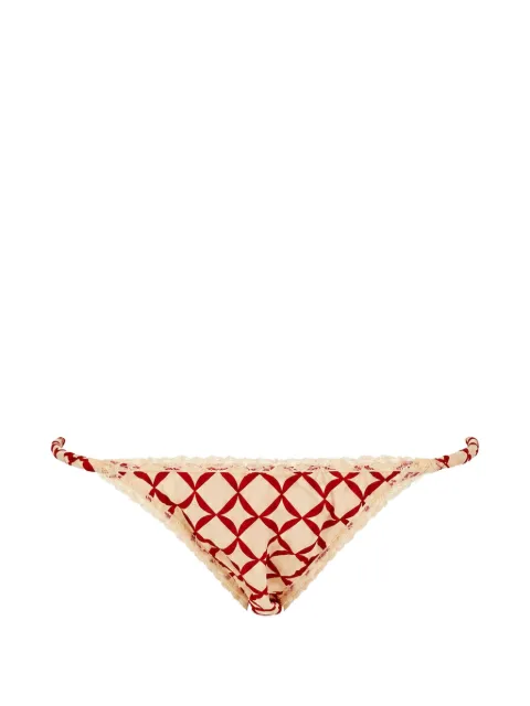 Laura Urbinati geometric-print lace-trim briefs Neutrals I3S04ST