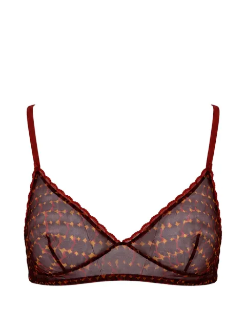 Laura Urbinati geometric-print sheer bra Red I2R05RM