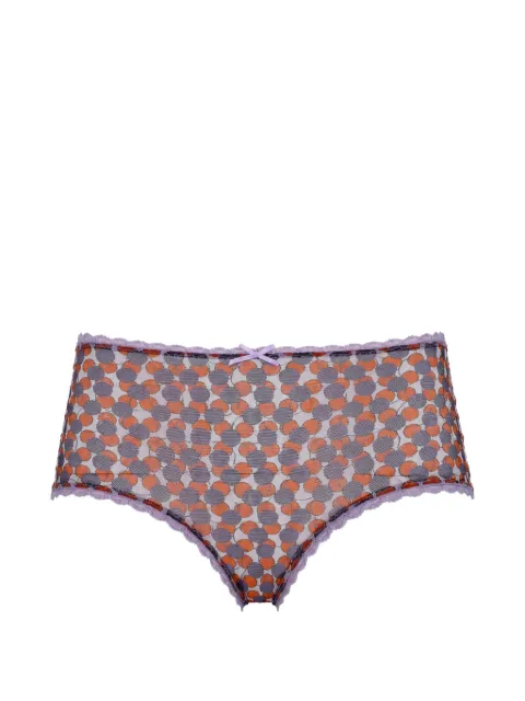 Laura Urbinati geometric-print lace-trim briefs Purple I5S02RC