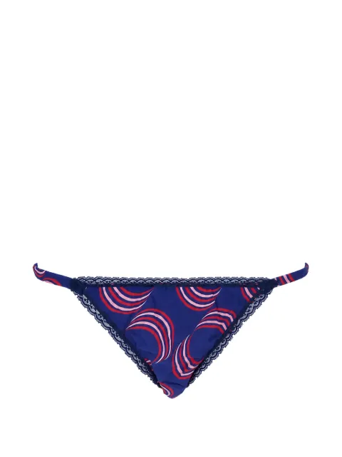 Laura Urbinati graphic-print lace-trim briefs Blue E7S03CE
