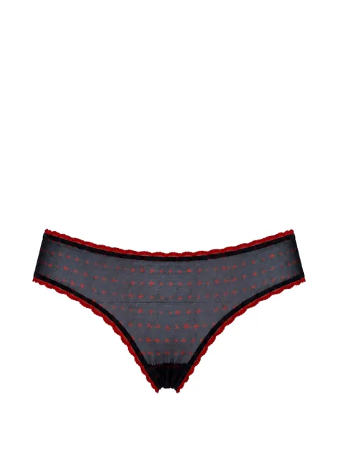 Laura Urbinati sheer-mesh lace-trim briefs Black I2S03RM