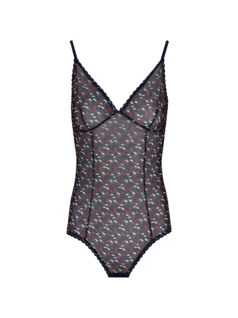 Laura Urbinati printed tulle bodysuit Blue I4B01RT