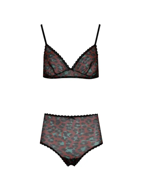 Laura Urbinati leopard-print mesh bra Brown I7R04RR
