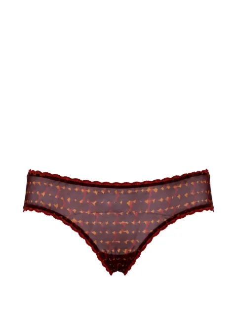 Laura Urbinati geometric-print lace-trim briefs Red I2S03RM