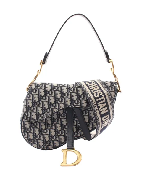 Christian Dior Pre-Owned 2010-2026 Oblique Canvas Saddle Bag shoulder bag Blue 87AXSY2ARP5TCVGJ