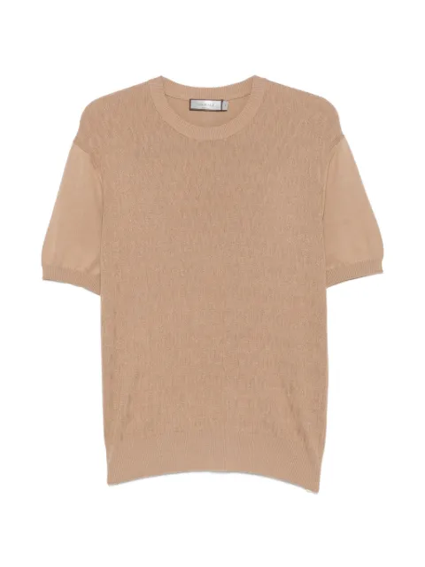 Canali diamond-knit short-sleeve T-shirt Neutrals MK02486C1181