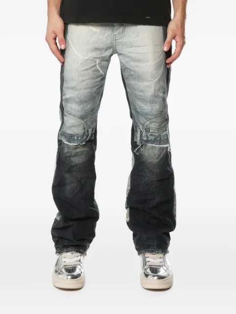 Purple Brand distressed patchwork jeans Blue P026UDBC326AOP