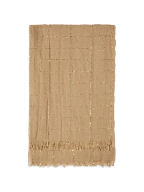 Pennyblack sequin-embellished frayed scarf Neutrals DOGE002