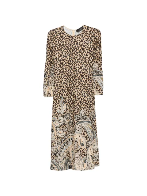 ETRO leopard-print midi dress Brown WRHA056399SP41C