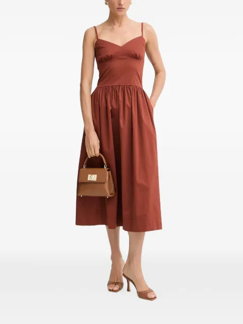 Morgan bow-detail pleated midi dress Brown 261RDADY