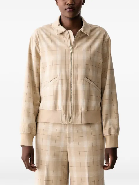 Mos Mosh MMKira Chels check-pattern zip-up jacket Neutrals 179390