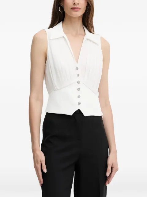 Morgan Opli pleated button-down blouse White 242OPLI