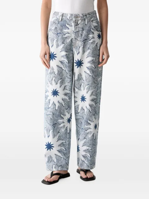 NEVER FULLY DRESSED sun-print jeans White NFDTR646