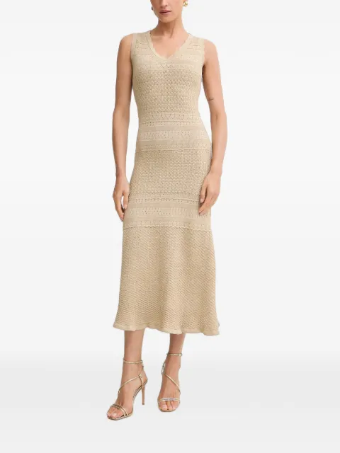 Morgan RMILAN scalloped-edge midi dress Neutrals 261RMILAN