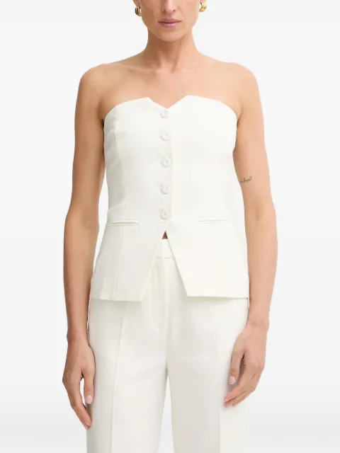 Morgan strapless button-up blouse White 261CURL