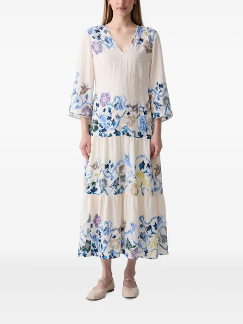 MUNTHE floral-print tiered maxi dress Neutrals 262131426233