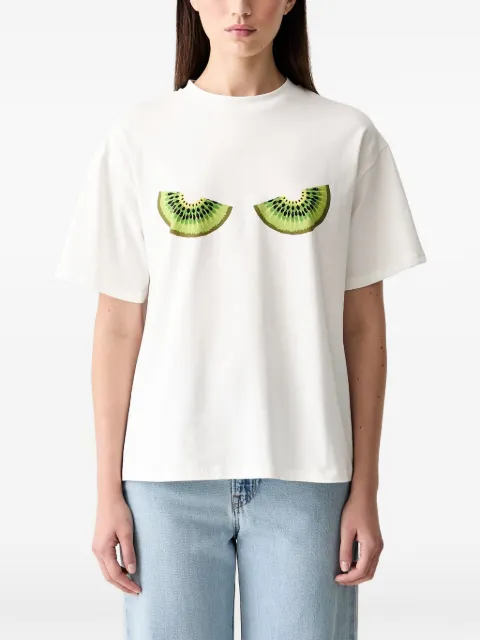 NEVER FULLY DRESSED kiwi-print T-shirt White NFDTO2235