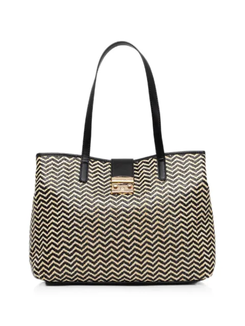 Morgan chevron-pattern tote bag Black 2612ALIZ