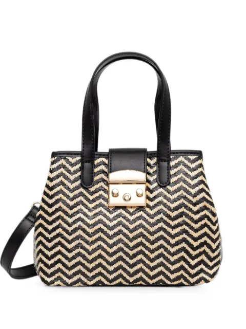 Morgan zigzag-woven tote bag Black 2612ALIZEE
