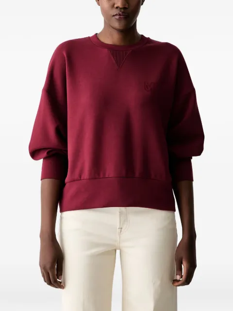 Mos Mosh Kiki Celli logo-embroidered V-insert sweatshirt Red 180390