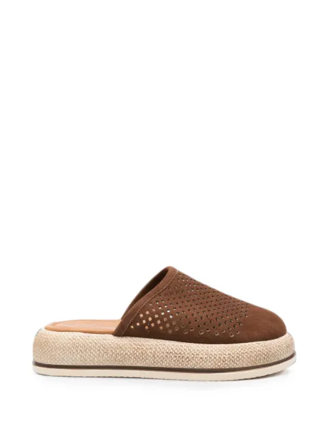 SERGIO MORETTI FIRENZE perforated platform mules Brown 604526106