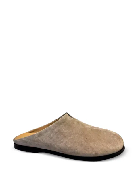 SERGIO MORETTI FIRENZE suede slip-on flat mules Neutrals 604526102