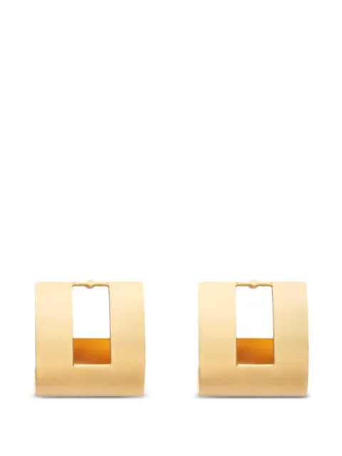 Elisabetta Franchi curved earrings with logo Gold OR45B66E2