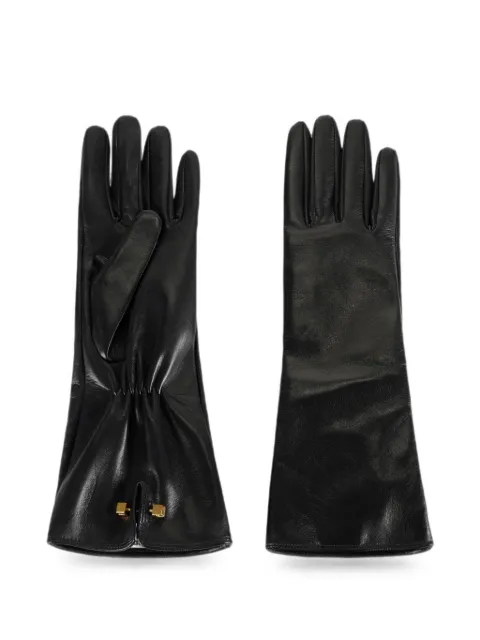 Elisabetta Franchi gloves in nappa leather with piercing Black GU16R67E2